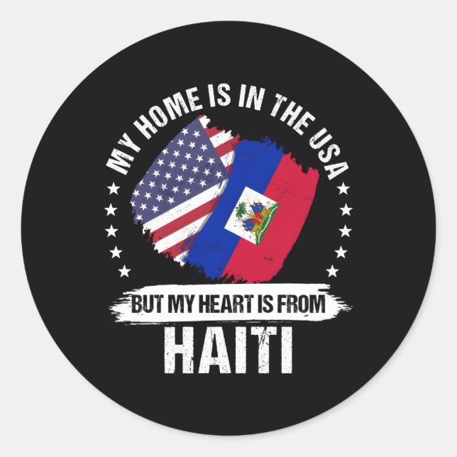 American Patriot Haiti Flag American Haitian Roots Classic Round Sticker (Front)