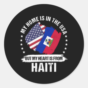 American Patriot Haiti Flag American Haitian Roots Classic Round Sticker