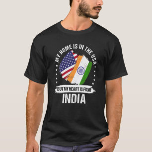 American Patriot India Flag American Indian Roots T-Shirt