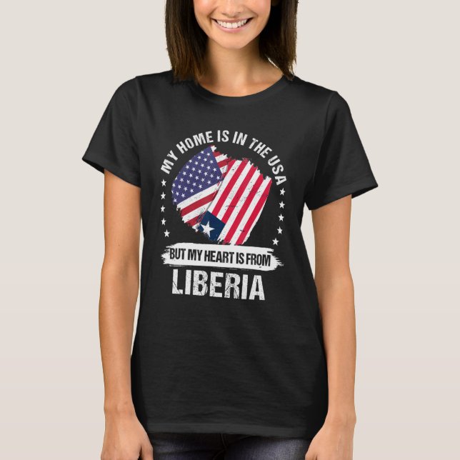 American Patriot Liberian Flag American Liberia Ro T-Shirt (Front)