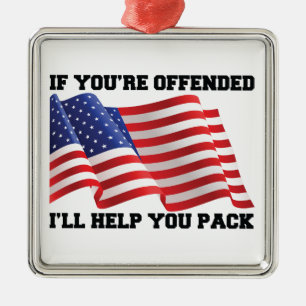American patriot metal tree decoration
