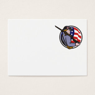 American Patriot Minuteman With Rifle And Flag