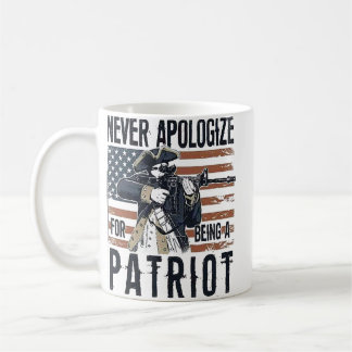 American Patriot "Never Apologise" Minutemen Coffee Mug