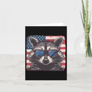 American Patriot Racoon Shirt 4th Of July Lovers Card