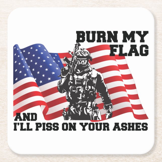 American Patriot  Square Paper Coaster (Front)