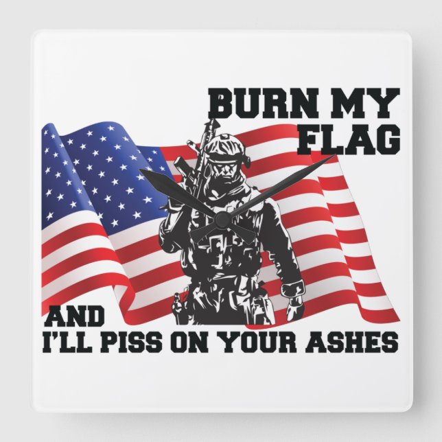 American Patriot  Square Wall Clock (Front)