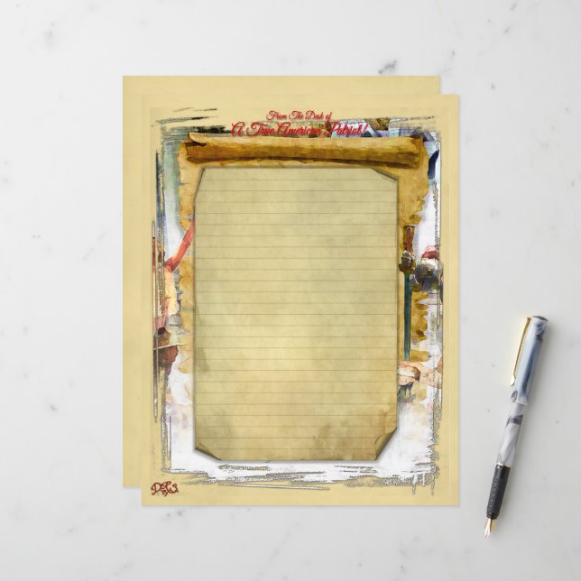 American Patriot Stationary 8.5x11 Paper Sheet (Front/Back In Situ)