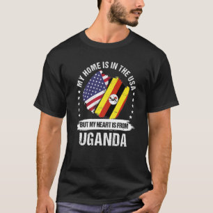 American Patriot Uganda Flag American Ugandan Root T-Shirt