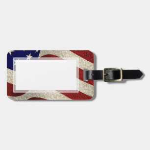 American Patriot Vintage Stars and Stripes US Flag Luggage Tag