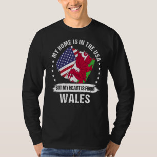 American Patriot Wales Flag American Welsh Roots T-Shirt