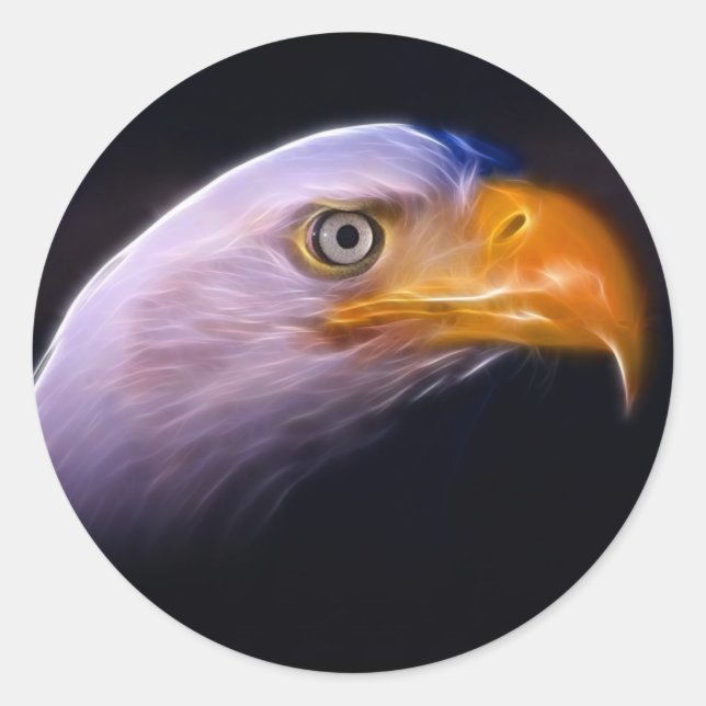 American Patriotic Bald Eagle, National Symbol Classic Round Sticker (Front)