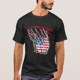 American Patriotic Basketball 4th Of July US Flag T-Shirt