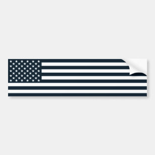 American Patriotic Black & White Flag Bumper Sticker