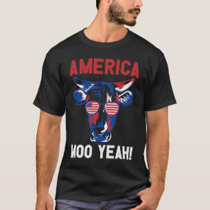 American Patriotic Decoration Moo Yeah T-Shirt