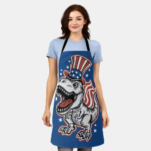 American Patriotic Dinosaur Apron
