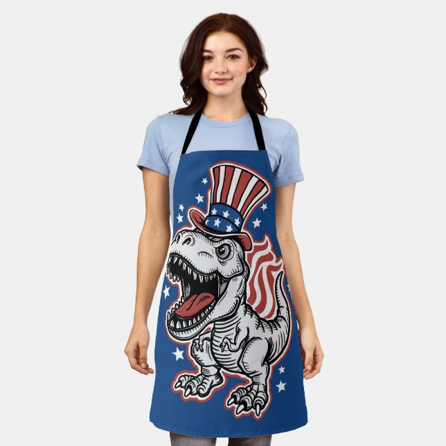 American Patriotic Dinosaur Apron (Worn)