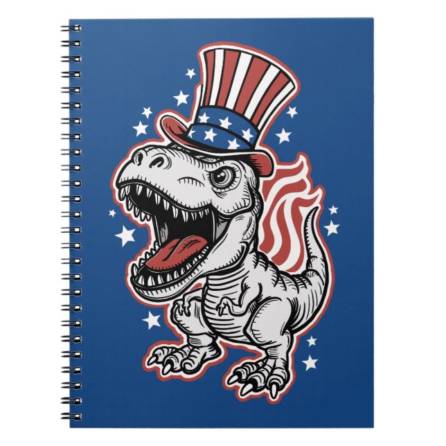 American Patriotic Dinosaur Notebook (Front)
