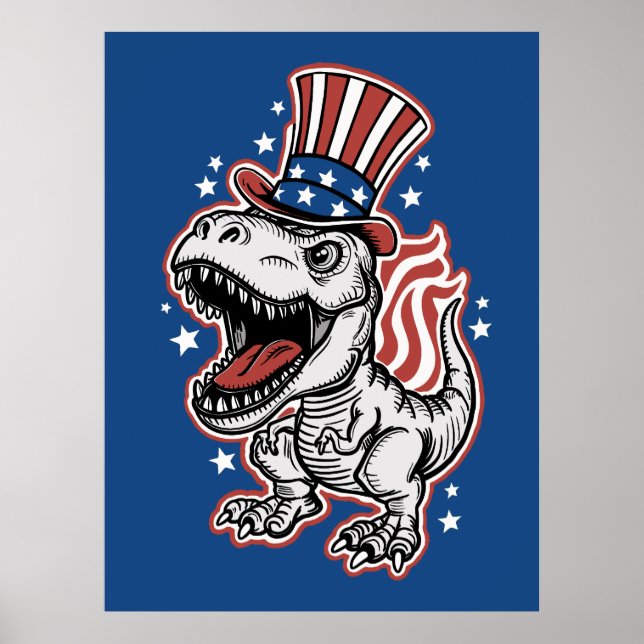 American Patriotic Dinosaur Poster (Front)
