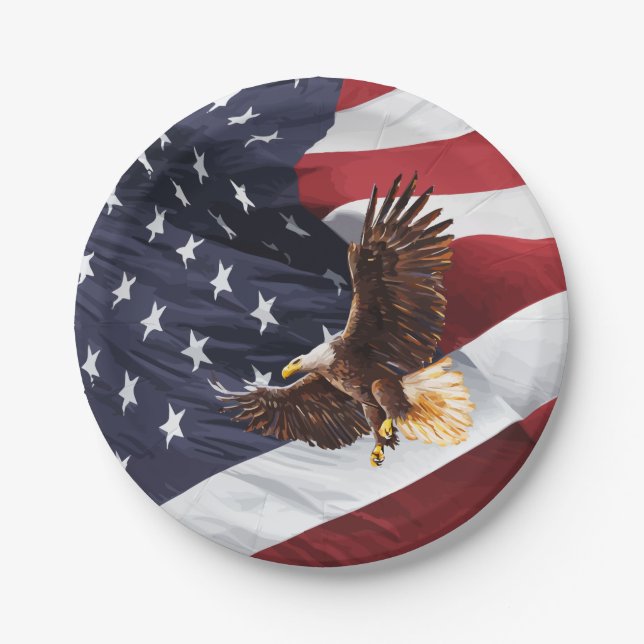 American Patriotic Eagle Paper Plate (Front)