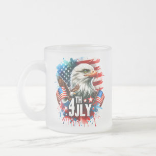 American Patriotic Eagle Sublimation-61905 Frosted Glass Coffee Mug