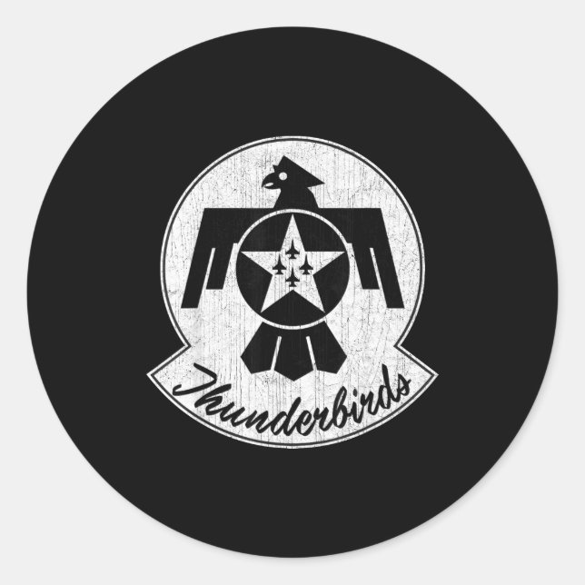 American Patriotic F16 Fighter 57th Wing Tbirds Gi Classic Round Sticker (Front)