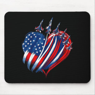 American Patriotic Fighter Jets USA Flag 4th of Mouse Mat