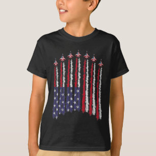 American Patriotic Fighter Jets Usa Flag Waving 4t T-Shirt