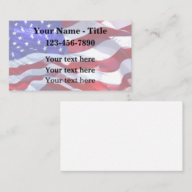 American Patriotic Flag Background Business Card (Front/Back)