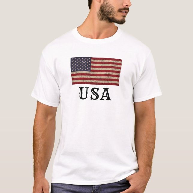 American Patriotic Flag Design T-Shirt (Front)