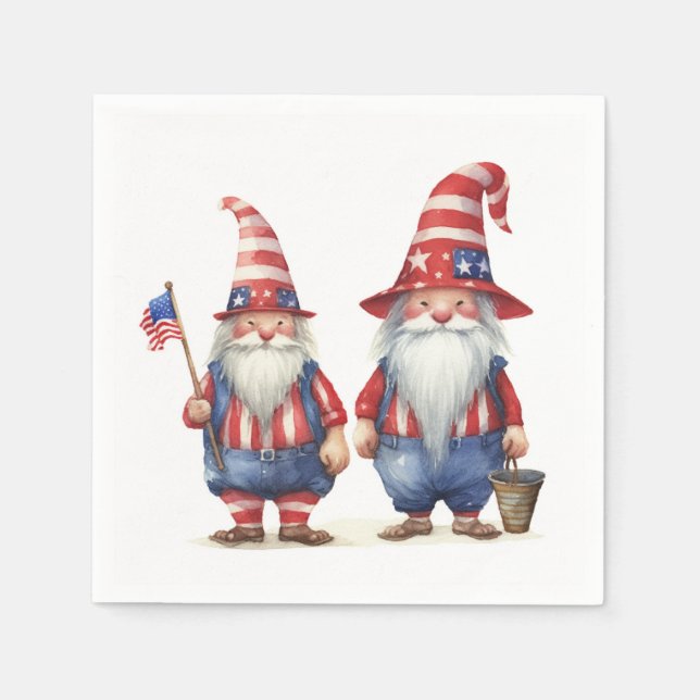 American Patriotic Gnomes Napkin (Front)