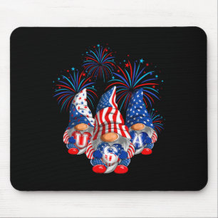 American Patriotic Gnomes Usa Independence Day 4th Mouse Mat