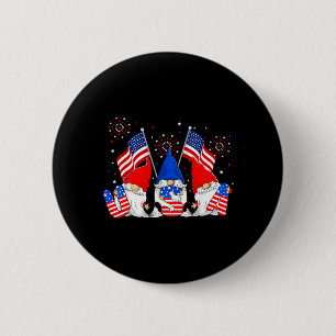 American Patriotic Gnomes USA Independence Day 6 Cm Round Badge