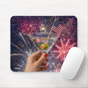 American Patriotic Martini Toast Mouse Mat