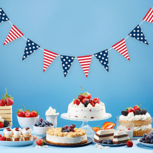 American Patriotic Red White and Blue Bunting