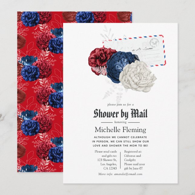 American Patriotic Shower by Mail Invitation (Front/Back)