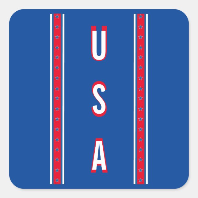 American patriotic square sticker (Front)