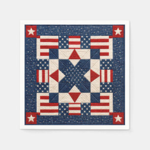 American Patriotic Star Spangled Quilt Napkin