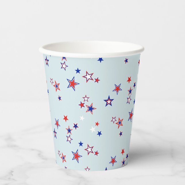 American Patriotic Starry Field Paper Cups (Front)