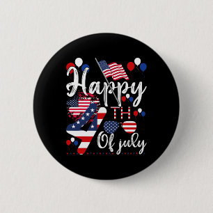 American Patriotic Us Flag Alien Happy 4th Of July 6 Cm Round Badge