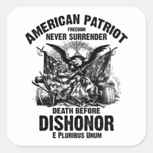 American Patriots 3 Square Sticker