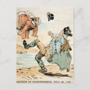 American Patriots kicking out the British Postcard