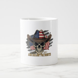 American Patriots Vintage Skull Flag Large Coffee Mug
