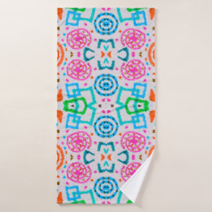 American pattern. Ikat seamless print. Fashion che Bath Towel