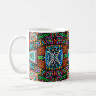 American pattern. Ikat seamless print. Indian desi Coffee Mug