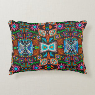 American pattern. Ikat seamless print. Indian desi Decorative Cushion
