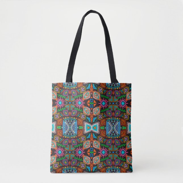 American pattern. Ikat seamless print. Indian desi Tote Bag (Front)