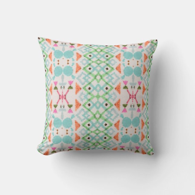 American pattern. Ikat seamless print. Vintage per Cushion (Front)