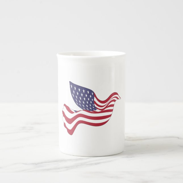 AMERICAN PEACE DOVE BONE CHINA MUG (Front)