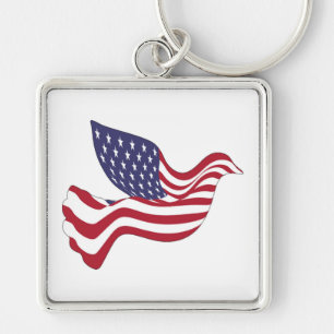 AMERICAN PEACE DOVE KEY RING