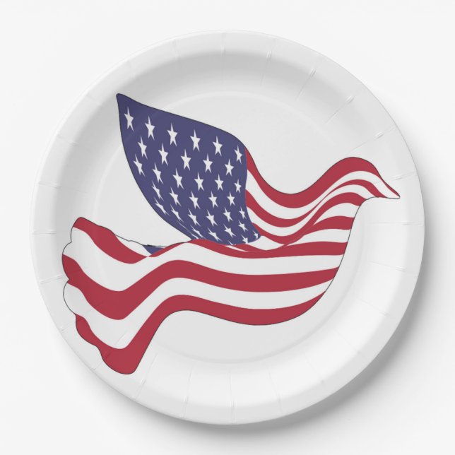 AMERICAN PEACE DOVE PAPER PLATE (Front)